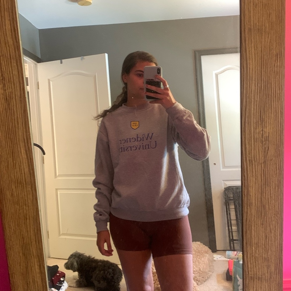 COPY - gray Widener University crewneck